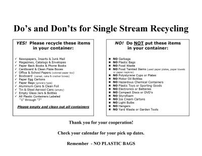 DO'S & DON'T FOR RECYCLING